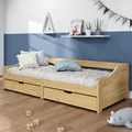 Produktbild: Tagesbett mit 2 Schubladen Gästebett Sofabett Bettgestell Bettsofa Sofa Holz