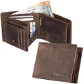 Produktbild: Hodalump Portemonnaie Lugge, braun, aus Echt Leder, mit Münzfach, 13 Karten- und Ausweisfächer, RFID Schutz