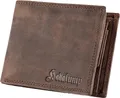 Produktbild: hodalump Echt-Leder Geldbörse • Premium Geldbeutel für Damen und Herren mit RFID-Schutz • Langlebiges Portmonee mit Münzfach • Komfortable Brieftasche in Braun