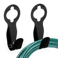 Produktbild: Relaxdays Schlauchhalter, 2er Set, für 30 m Schlauch, Schlauchhalterung f. Wasserhahn & Wand, HBT 23 x 9 x 9 cm, schwarz
