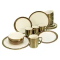 Produktbild: CreaTable 23589 MODERN INDUSTRIAL Weiß/Gold Geschirrset Kombiservice 16 tlg.
