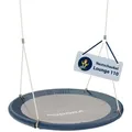 Produktbild: Hudora Nestschaukel Lounge Höhenverstellbare Nestschaukel mit 90/110cm Durchmesser, (Hängeschaukel mit geschlossener Sitzfläche), Tellerschaukel für die ganze Familie blau 110 cm