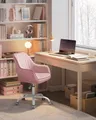 Produktbild: SONGMICS Schreibtischstuhl mit Samtbezug, höhenverstellbar, für Schminktisch, pastellrosa