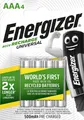 Produktbild: 8x Energizer Recharge Universal AAA 500 mAh Akku (2x 4er Blister) NiMh 1,2V HR03