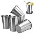 Produktbild: DIKEBAO 6 Stück Edelstahlbecher 350 ml Metallbecher Camping Edelstahl Tasse Metall Reisebecher Schnapsgläser Tragbare Campingbecher Stapelbare Becher Stahl Becher für Camping Party Outdoor Reisen Bar