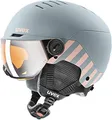 Produktbild: uvex Rocket jr Visor - robuster, optimal belüfteter Skihelm mit beschlagfreiem Visier für Kinder - Rhino - Blush matt - 51-55 cm