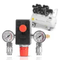 Produktbild: STAHLWERK Druckschalter (DE-20 ST) – 0–8 bar Druckregler mit integriertem Manometer, 2 Schnellkupplungen, 1/2