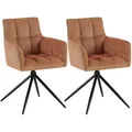 Produktbild: CLP Esszimmerstühle 2er Set, Sessel Jonah drehbar mit Armlehnen, moderne Drehstühle mit Stoff für Wohnzimmer, bis 150 kg belastbar
