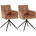 Produktbild: CLP 2er Set Esszimmerstuhl Jonah Stoff Orange