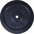 Produktbild: GORILLA SPORTS® Hantelscheiben - 30 kg Gewichte, 30/31 mm, Gusseisen, Schwarz - Gewichtsscheiben, Bumper Plates - Schwarz