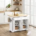 Produktbild: SoBuy Kücheninsel auf Rollen Servierwagen Küchenwagen mit ausziehbarer Arbeitsplatte Rollwagen mit Schubladen Barwagen für Küche Esszimmer FKW71-II-WN