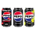 Produktbild: Pepsi Zero Sugar, Zero Sugar Cherry & Zero Sugar Lemon, je 24 x 33cl