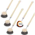 Produktbild: Peggy Perfect 5er Set Rosshaarspülbürsten Holzspülbürsten – Made in Germany. Bürsten mit Natur Rosshaar und extra langem 29 cm Griff. Aus zertifiziertem Buchenholz gefertigt.
