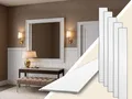 Produktbild: IKHEMalarka Wandpaneel Landhausstil – Boiserie Wandverkleidung Flurdekoration, BxL: 12x100 cm, 0,12 qm, (1 Meter Lang, kombinierbar mit Abschlussleiste) aus hartem Polystyrol (PS)