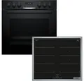 Produktbild: BOSCH Flex-Induktions-Herd-Set HND619LS67, mit Backwagen, Hydrolyse, Backwagen mit ausziehbarer Tür für bequemes Kochen & Backen