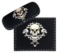 Produktbild: VON LILIENFELD Brillenetui Schädel Skull Motiv Etui Brille Mikrofaser Brillenputztuch Brillenbox Stabiles Hardcase Set mit Stoff bezogen