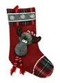 Produktbild: heimtexland Nikolausstiefel mit Plüschkopf Elch 45 cm zum Hängen Nikolausstrumpf Geschenkbeutel Nikolaus Weihnachten Dekostiefel Typ481