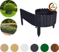 Produktbild: Floranica Rollborder Flexibler Holzzaun Rolborder 200 x 10 cm Anthrazit Beeteinfassung Rasenkante Gartenzaun Holz Dekozaun Mini Zaun