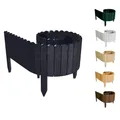 Produktbild: Floranica Rasenkante Höhe 10 cm Anthrazit 200 cm Lang Gartenzaun Flexibler Holzzaun Gartendeko Gartenpalisade für Beeteinfassung, Mähkante Rollborder, Steckzaun Blumenbeet Umzäunung für Garten