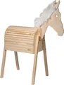 Produktbild: Holzpferd Kinder Spielpferd Massivholz Voltigier-Pferd mit Mähne und Schweif
