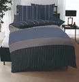 Produktbild: Bettwäsche 135x200 cm Baumwolle Mako Satin 2tlg Kaeppel Skyline Steifen blau