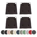 Produktbild: sleepling 4er Set Stuhlkissen, Sitzkissen für Indoor und Outdoor, mit Klettverschluss, 100% Baumwolle, Made in EU, Maße: 42 (vorne) 35 (hinten) x 40 x 5 cm, Kastanie