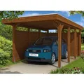 Produktbild: Skan Holz Carport Friesland Set 1 314 cm x 555 cm Nussbaum