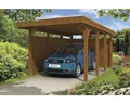 Produktbild: Einzelcarport SKAN HOLZ Friesland inkl. Seiten- und Rückwand 314x555 cm nußbaum