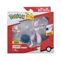 Produktbild: Pokémon PKW2941 - Battle Feature Figuren 2-Pack - Set Mewtu & Mew – offizielle detaillierte Figuren, 11,5 & 5 cm