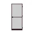 Produktbild: APANA Fliegengitter Tür 120x240 cm – brauner Alurahmen mit Trittschutz – Insektenschutz für Balkon- & Terrassentür – mit Magnetverschluss, automatischem Türschließer & Bürstendichtung