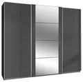 Produktbild: Wimex Schwebetürenschrank Bern (3 Türen, Einlegeböden, Kleiderstangen, Spiegel, 1-St., moderne Optik, Metallgriffleisten, mit Spiegel) 270x64x210cm graphit mit Spiegel