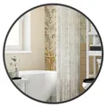 Produktbild: SONGMICS 40,7 cm d Spiegel rund, runder Spiegel, Wandspiegel, Metallrahmen, einfache Montage, modern, für Bad, Wohnzimmer, Schlafzimmer, Flur, Eingangsbereich, tintenschwarz LWM104BD03