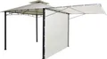 Produktbild: Pergola HWC-F94, Garten Pavillon, Stahl bewegliche Seitenwand 2,5x2,5m creme-beige