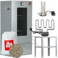 Produktbild: ITA Elektrischer Räucherofen 7000 - Smoker Set mit Heizung, Tisch, Rauchgenerator - Räucherschrank mit Fenster & Thermometer - Legierter Stahl - EU Qualität, Direkt vom Hersteller