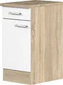 Produktbild: Küchenunterschrank - 40 cm breit - Weiß Sonoma Eiche – Salerno