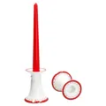 Produktbild: 2x Kerzenhalter Weihnachtstraum Höhe 10,7cm Stabkerzen-ständer Weihnachten rot