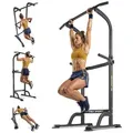 Produktbild: TREX SPORT Power Tower Dip Station & Klimmzugstange freistehend TX-060PR | multifunktionaler Kraftturm für zuhause bis 150 kg - Schwarz