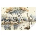 Produktbild: Wallarena Fototapete Kinderzimmer Jungen Mädchen Dschungel Tiere Vlies Tapete Vliestapete, Glatt Vlies, Struktur Vinyl, Wald, Safari, Kinder, Tapete inklusive Kleister Vliestapete Motivtapete Wandtapete 4.16 m x 2.54 m