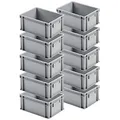 Produktbild: BRB 10x Eurobehälter mit 2 Griffleisten, LxBxH 400x300x175 mm, grau