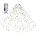 Produktbild: SALCAR 3m Christbaumbeleuchtung mit Ring und 14 Girlanden, 490er LED Überwurf Lichterkette mit Fernbedienung, Wasserdicht Lichterkette Weihnachtsbaum für 210cm bis 350cm Tannenbaum, Warmweiß