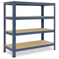 Produktbild: shelfplaza Home 90x60x50 cm Schwerlastregal in blau mit 4 Böden und 175 kg Traglast pro Boden