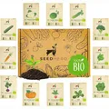 Produktbild: Deine Gartenwelt Seedhero BIO Gemüse Samen Set - 12 Sorten Gemüsesamen aus biologischem Anbau, samenfestes Saatgut, Samen Gemüse Set mit Gurke, Radieschen, Zucchini, Wassermelone, Kohlrabi und mehr