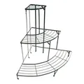 Produktbild: Eck Pflanzentreppe Pflanzenregal Blumenbank Blumenregal 60x60x75 aus Stahl grün