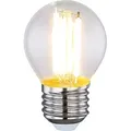 Produktbild: Globo - led Filament Leuchtmittel Vintage Leuchtmittel E27 Kugel Glühbirne, Glas klar, 6,5 Watt 806 Lumen 2700 Kelvin warmweiß, DxH 4,5x7,5 cm