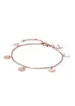 Produktbild: Purelei® Kalea Fußkettchen Damen – Edelstahl 18K vergoldet/rosévergoldet/silber – Mit 5 Symbolanhängern – Verstellbar 21–25 cm – wasserfest (Rosegold)