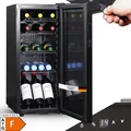 Produktbild: Sommertal Kühlschrank GK 60– Leiser Getränkekühlschrank mit LED, Touchscreen & Schloss kleiner Flaschenkühlschrank schwarz 60L
