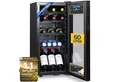 Produktbild: Sommertal Getränkekühlschrank GK60, 79 cm hoch, 35 cm breit, Touchscreen & Schloss kleiner Flaschenkühlschrank schwarz 60L