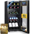 Produktbild: Kühlschrank mit Glastür - 60 Liter Kühlschrank LED - Minibar - Sommertal GK60
