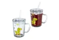 Produktbild: relaxdays Kinderbecher Trinkglas Kinder Dino 2er Set, Glas