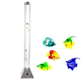 Produktbild: etc-shop LED Stehlampe, RGB LED Farbwechsel Wasser Lampe rund Fische bunt Stand